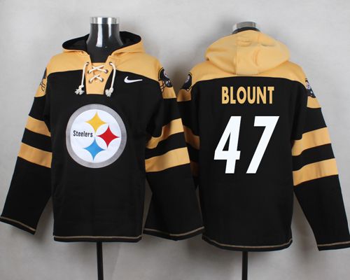 Nike Steelers #47 Mel Blount Black Player Pullover NFL Hoodie
